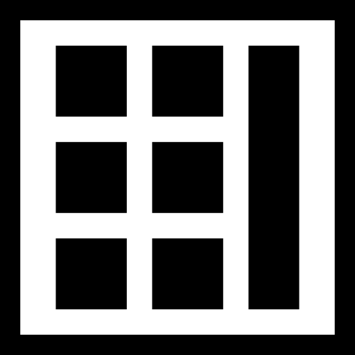 Gallery layout with right sidebar interface square symbol アイコン