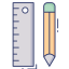 Ruler and pencil biểu tượng 64x64