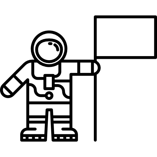 Astronaut and Flag icon