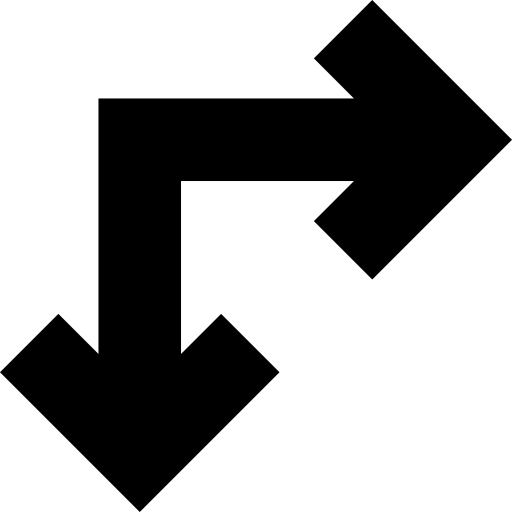 Right and down arrows of straight angle Symbol