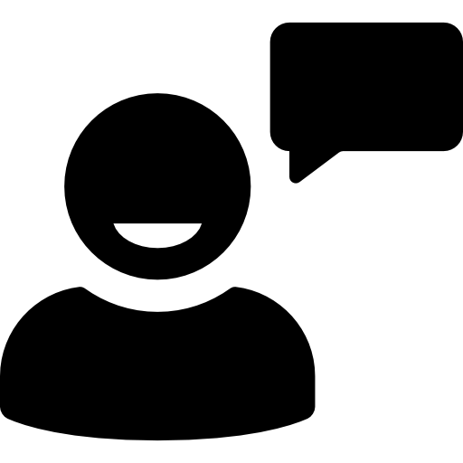 User talking with speech bubble ícono