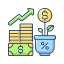 Money growth icon 64x64