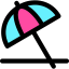 Sun umbrella icon 64x64