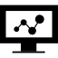 Analytics chart on a monitor icône 64x64