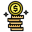 Dollar coins icon 64x64