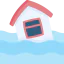 Flooded house icon 64x64