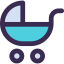 Baby stroller icon 64x64