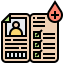 Blood donor card icon 64x64