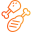 Fried chicken icon 64x64