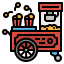 Popcorn cart icon 64x64