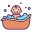 Baby bath tub icon 64x64
