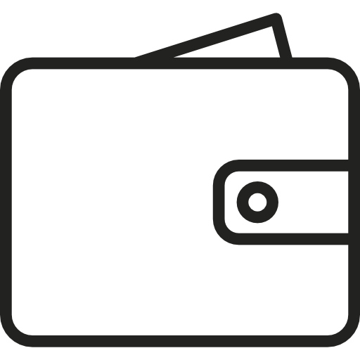 Wallet with bill icon