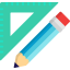 Ruler and pencil ícone 64x64