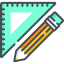 Ruler and pencil ícone 64x64