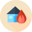 Burning house icon 64x64