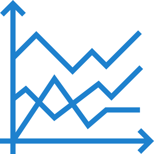 Line graph icône