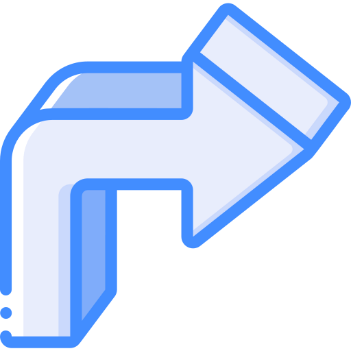 Curved arrow ícono