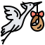 Bird stork icon 64x64
