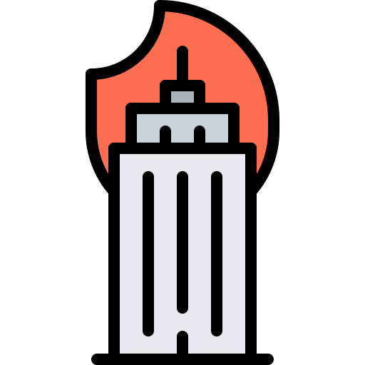 Burning building icon
