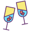 Champagne glasses icon 64x64
