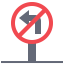 No turn left icon 64x64