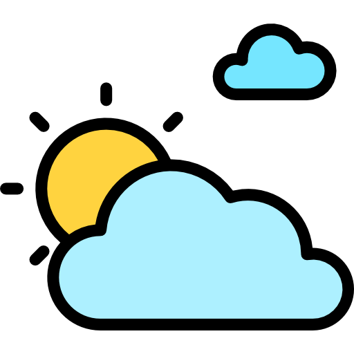 Clouds and sun icône