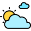 Clouds and sun icon 64x64