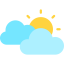 Clouds and sun icon 64x64