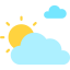 Clouds and sun icon 64x64