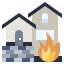 Burning house icône 64x64
