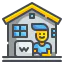 Working at home icon 64x64