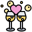 Champagne glasses icon 64x64