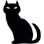 Черный злой кот иконка 64x64