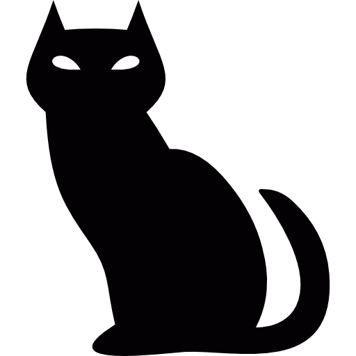 Черный злой кот иконка