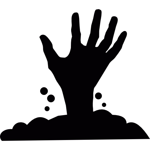 Hand appearing from under the soil 图标
