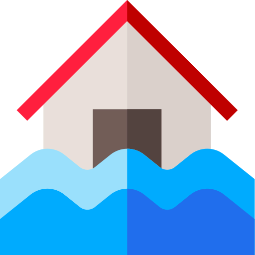 Flooded house icon