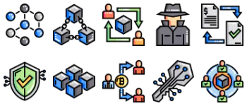 Blockchain jeu d'icônes