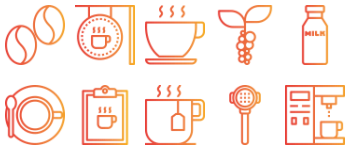 Кофейный магазин набор иконок