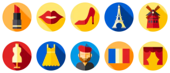 Париж набор иконок