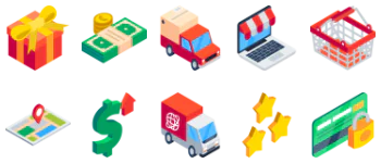 Ecommerce gói biểu tượng