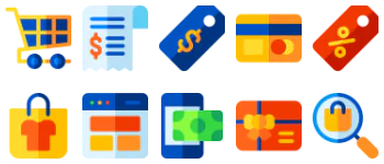 Online Marketing jeu d'icônes