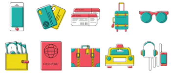Travel Element Compilation Icon-Paket