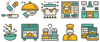 Кухня и кулинария набор иконок