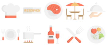 Ресторан набор иконок