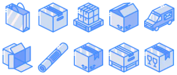 Packing and shipping icon pack
