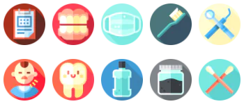 Dental care jeu d'icônes