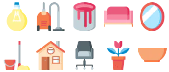 Домашняя утварь набор иконок