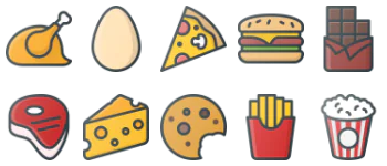 Еда набор иконок