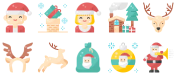 Рождественский Дед Мороз набор иконок