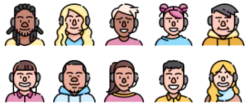 Call center avatars paquete de iconos